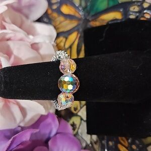 Handmade Tri-Crystal Beaded Stretch Ring - READ BELOW FOR CUSTOM SIZE INFO 👇